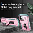 For iPhone 16 Sliding Camshield Holder Phone Case(Pink + Grey Green) - 2