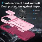 For iPhone 16 Sliding Camshield Holder Phone Case(Pink + Rose Red) - 3