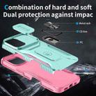 For iPhone 16 Sliding Camshield Holder Phone Case(Grey Green + Pink) - 3