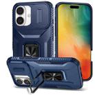 For iPhone 16 Sliding Camshield Holder Phone Case(Blue) - 1