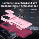 For iPhone 16 Plus Sliding Camshield Holder Phone Case(Pink + Rose Red) - 3