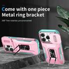 For iPhone 16 Pro Sliding Camshield Holder Phone Case(Pink + Grey Green) - 2