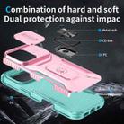 For iPhone 16 Pro Sliding Camshield Holder Phone Case(Pink + Grey Green) - 3