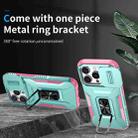 For iPhone 16 Pro Sliding Camshield Holder Phone Case(Grey Green + Pink) - 2