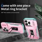 For iPhone 16 Pro Max Sliding Camshield Holder Phone Case(Pink + Grey Green) - 2