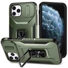For iPhone 11 Pro Sliding Camshield Holder Phone Case(Alpine Green) - 1