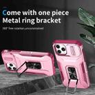 For iPhone 11 Pro Sliding Camshield Holder Phone Case(Pink + Rose Red) - 2