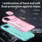 For iPhone 11 Pro Max Sliding Camshield Holder Phone Case(Pink + Grey Green) - 3