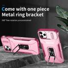 For iPhone 11 Pro Max Sliding Camshield Holder Phone Case(Pink + Rose Red) - 2