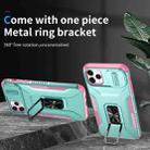 For iPhone 11 Pro Max Sliding Camshield Holder Phone Case(Grey Green + Pink) - 2