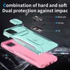 For iPhone 11 Pro Max Sliding Camshield Holder Phone Case(Grey Green + Pink) - 3