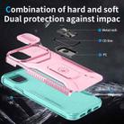 For iPhone 11 Sliding Camshield Holder Phone Case(Pink + Grey Green) - 3