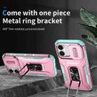 For iPhone 17 Sliding Camshield Holder Phone Case(Grey Green + Pink) - 2