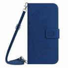 For Redmi A5 4G 171.7mm / Poco C71 Skin Feel Sun Flower Embossed Flip Leather Phone Case with Lanyard(Dark Blue) - 2