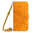 For Xiaomi Poco X7 Pro Skin Feel Sun Flower Embossed Flip Leather Phone Case with Lanyard(Yellow) - 2