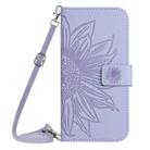 For Xiaomi Poco X7 Pro Skin Feel Sun Flower Embossed Flip Leather Phone Case with Lanyard(Purple) - 2