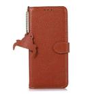 For Motorola Edge 50 Genuine Leather Litchi Texture RFID Leather Phone Case(Coffee) - 3