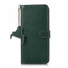 For Motorola Moto G35 Genuine Leather Litchi Texture RFID Leather Phone Case(Green) - 3