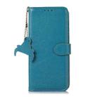 For Motorola Moto G35 Genuine Leather Litchi Texture RFID Leather Phone Case(Blue) - 3