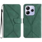 For Redmi Note 14 4G 163.25mm Stitching Embossed Leather Phone Case(Green) - 1