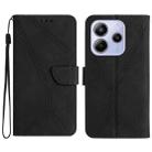 For Redmi Note 14 4G 163.25mm Stitching Embossed Leather Phone Case(Black) - 1