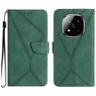 For Redmi Note 14 Pro 4G Stitching Embossed Leather Phone Case(Green) - 1