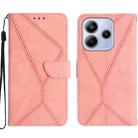 For Redmi Note 14 4G 164.84mm EU Version Stitching Embossed Leather Phone Case(Pink) - 1