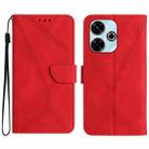 For Redmi 13x Stitching Embossed Leather Phone Case(Red) - 1