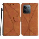 For Redmi 15C 4G 171.5mm / Poco C85 4G Stitching Embossed Leather Phone Case(Brown) - 1