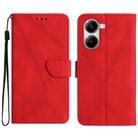 For Xiaomi Poco X7 Pro Stitching Embossed Leather Phone Case(Red) - 1
