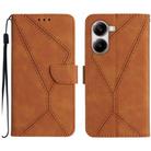 For Xiaomi Poco X7 Pro Stitching Embossed Leather Phone Case(Brown) - 1
