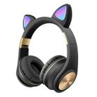 Cat Ears Bluetooth Wireless Headphones Gaming Headset with Light(Balck) - 1