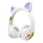 Cat Ears Bluetooth Wireless Headphones Gaming Headset with Light(White) - 1