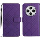 For Redmi 14C 4G Rhombic Grid Texture Leather Phone Case(Purple) - 1