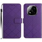 For Redmi Note 14 Pro+ 5G Rhombic Grid Texture Leather Phone Case(Purple) - 1