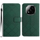 For Redmi Note 14 Pro+ 5G Rhombic Grid Texture Leather Phone Case(Green) - 1
