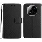For Redmi Note 14 Pro+ 5G Rhombic Grid Texture Leather Phone Case(Black) - 1