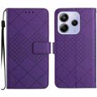 For Redmi Note 14 4G 163.25mm Rhombic Grid Texture Leather Phone Case(Purple) - 1