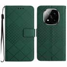 For Redmi Note 14 Pro 4G Rhombic Grid Texture Leather Phone Case(Green) - 1