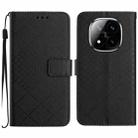 For Redmi Note 14 Pro 4G Rhombic Grid Texture Leather Phone Case(Black) - 1