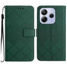 For Redmi Note 14 4G 164.84mm EU Version Rhombic Grid Texture Leather Phone Case(Green) - 1