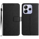 For Redmi Note 14 4G 164.84mm EU Version Rhombic Grid Texture Leather Phone Case(Black) - 1
