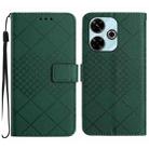 For Redmi 13x Rhombic Grid Texture Leather Phone Case(Green) - 1