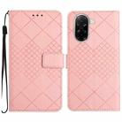 For Redmi A5 4G 173.3mm Rhombic Grid Texture Leather Phone Case(Pink) - 1