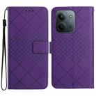 For Redmi 15C 5G 173.1mm / 15C 4G 173.1mm Rhombic Grid Texture Leather Phone Case(Purple) - 1
