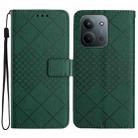 For Redmi 15C 5G 173.1mm / 15C 4G 173.1mm Rhombic Grid Texture Leather Phone Case(Green) - 1