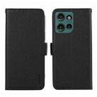 For Motorola Edge 50 ABEEL Side-Magnetic Litchi Pattern Leather RFID Phone Case(Black) - 1