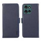 For Motorola Edge 50 Neo ABEEL Side-Magnetic Litchi Pattern Leather RFID Phone Case(Blue) - 1