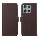 For Motorola Moto G86 5G ABEEL Side-Magnetic Litchi Pattern Leather RFID Phone Case(Brown) - 1