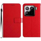 For Xiaomi 15 Rhombic Grid Texture Leather Phone Case(Red) - 1
